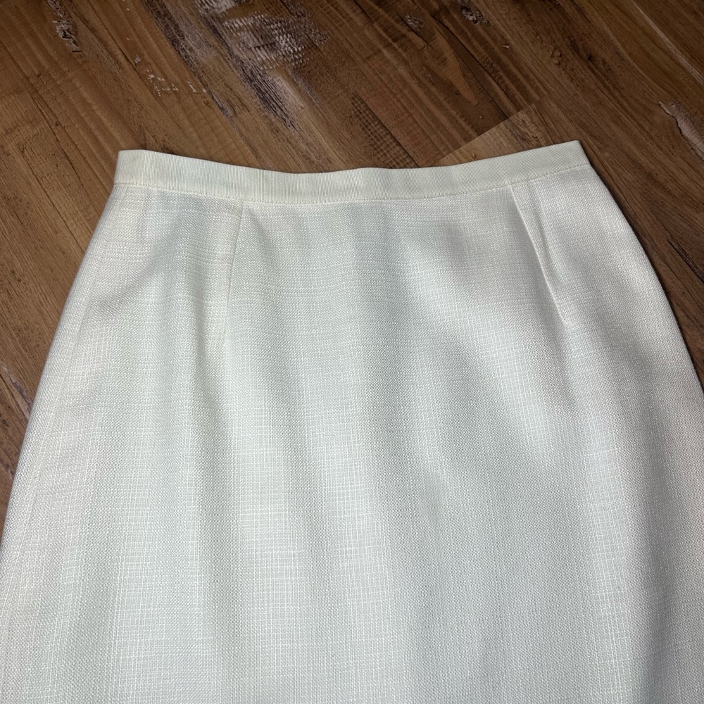 Dolce & Gabbana 40 Bone Knit Tweed Look Pencil Skirt Lined Wiggle career Skirt - Picture 3 of 7